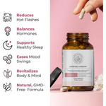 Happy Mammoth Hormone Harmony – Vegan Menopause Support | Hormone Balance, Hot Flash & Mood Relief (72 Capsules)